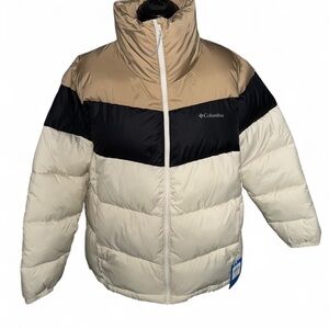 Columbia Womens Beige and Black Puffer Jacket size 1X Brand new with tags